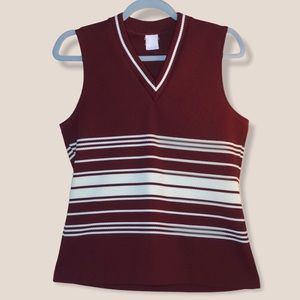 VINTAGE 🕺 v-neck burgundy ribbed sweater vest